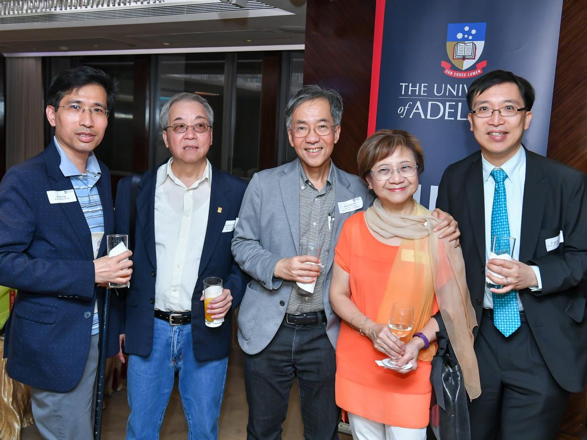 Five alumni at the Hong Kong reception