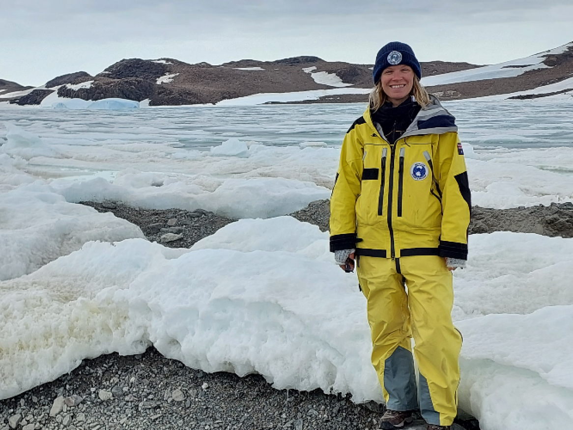 Photo of Isabelle Onley in Antarctica