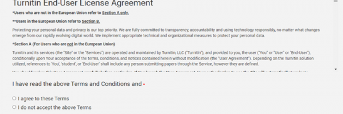 iThenticate T&C agreement
