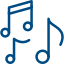 Smaller version of the icon with musical notes