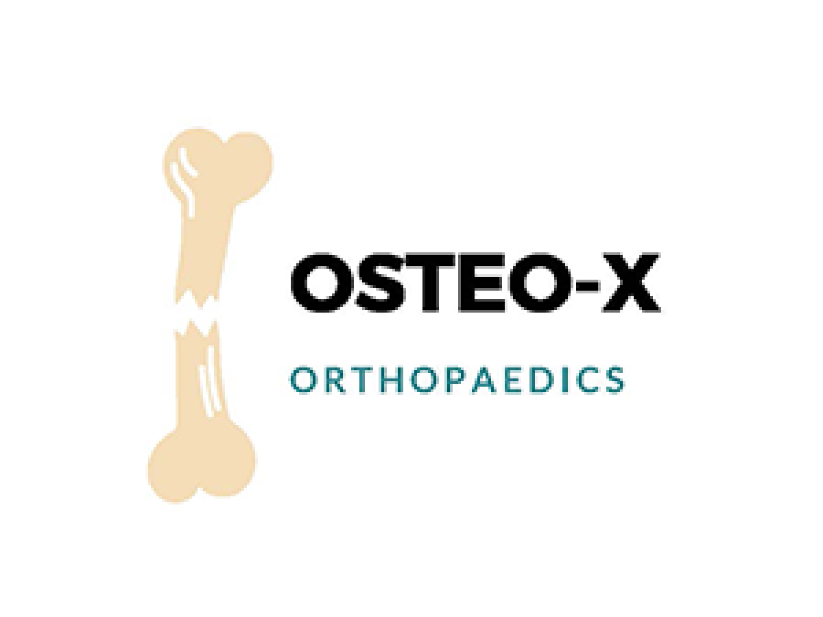Osteo-X Orthopaedics logo with a cracked Bone