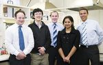 From left: University of Adelaide students involved with Somnium Innovations, a company established through the Graduate Entrepreneurial Program: Greg Edeson, Han Lu, Jamie Miller, Sindhu Shastry and Ty Yengi
Photo by Chris Tonkin