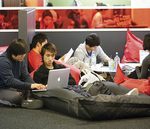 The new Barr Smith Library Lounge offers students a relaxed area for group study and informal learning
Photo by Randy Larcombe