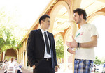 From left: Fulbright Scholars Matthew Lee and Lewis Tunstall at the University of Adelaide. Not pictured: Simon Gamble and Associate Professor Steven Lapidge.
Photo by David Ellis