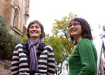 From left: Students Angie Jarrad and Mo Li are among 1800 volunteers working right across the University
Photo by Ben Osborne