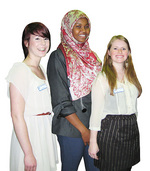 From left: St Vinnies Youth Ambassadors Jessica Wright, Lucky Giirre and Bec Taylor