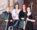 Associate Professor Elizabeth Koch (left) with flute students Nicole Pearce, Helen Seppelt and Anna Cooper
Photo by Candy Gibson