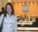 Sophie at the World Health Assembly at UN European Headquarters, Geneva