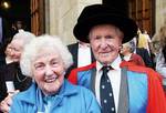 Professor Frank Fenner with sister Winifred after being awarded a Doctor of the University (<i>honoris causa</i>) from the University of Adelaide in 2007
Photo by Candy Gibson