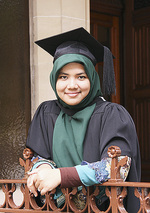 Djihadul Karimy from Indonesia received her Master of Laws from the University of Adelaide.  Her husband is also a current student at the University.
Photo by David Ellis