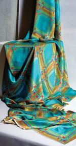 Jill Kinnear <i>Diaspora tartan</i>
digital textile print on silk sating crepe 130 x 300cm