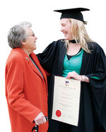 Bachelor of Commerce (Accounting) graduate Alexa Jones celebrating with her grandmother Jacqueline Schwarz