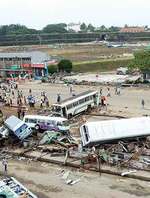 Destruction at Galle, Sri Lanka from the tsunami in December 2004