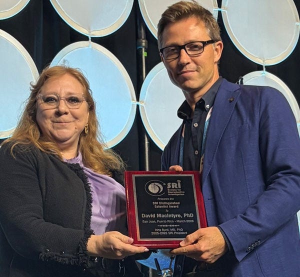 Professor David MacIntyre received his award