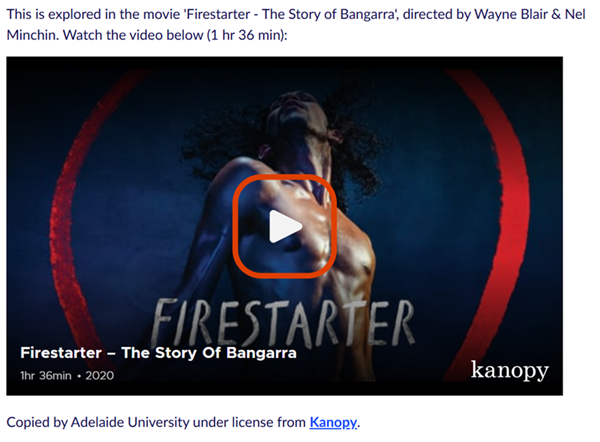 Screenshot of the video Firestarter