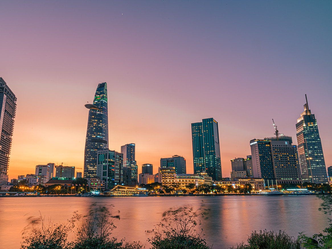 Singapore skyline at night
