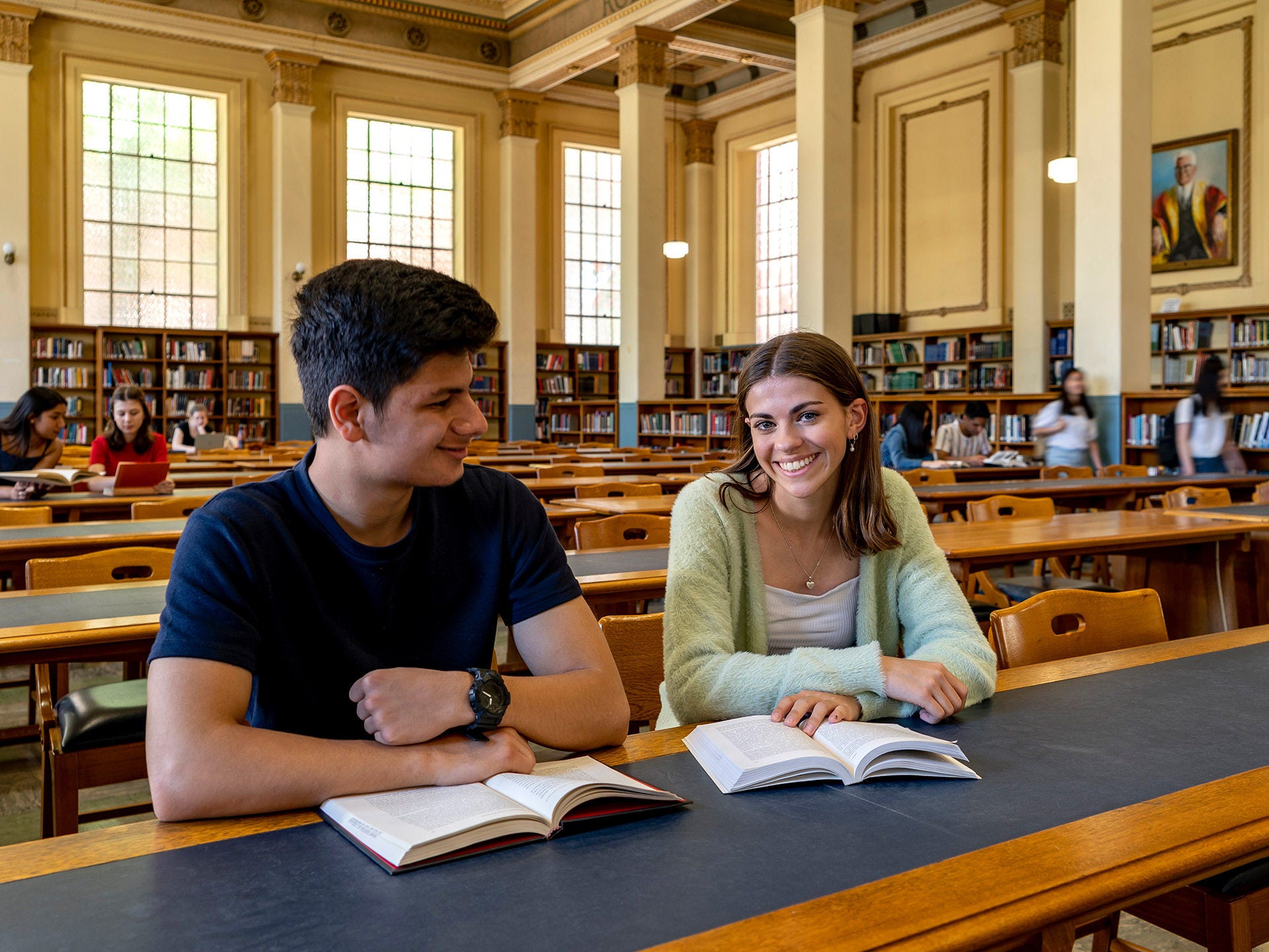 Students in the Barr Smith Library