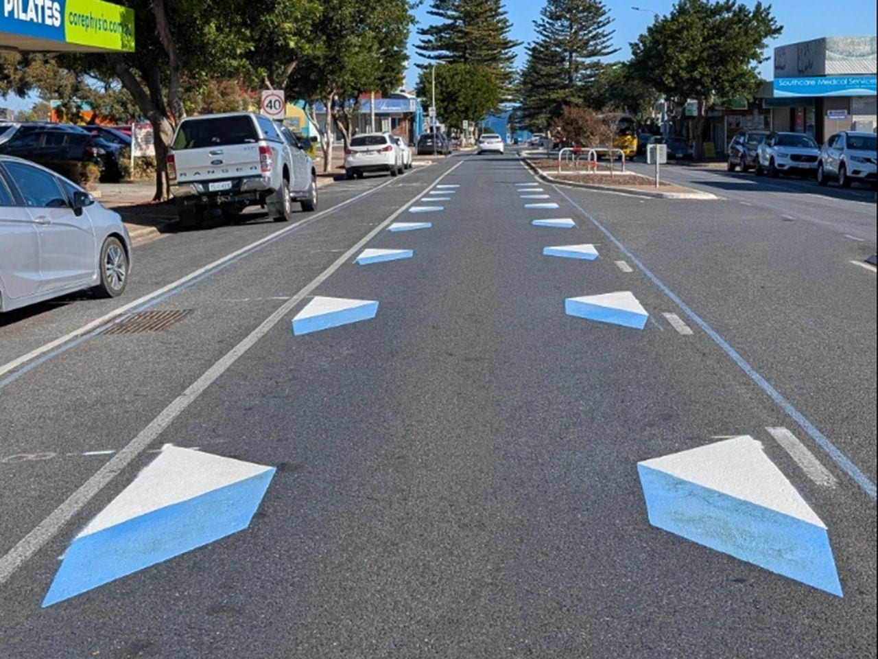 3D lane markings on Beach Road, Christies Beach