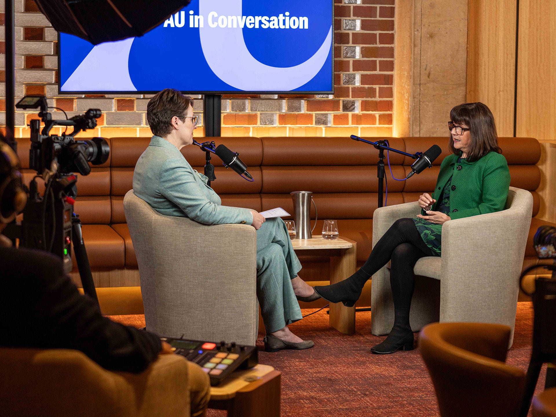 Episode 2, Immunity and impact: Vaccines, trust, and global health: behind the scenes, Vice Chancellor and President Nicola Phillips and Professor Helen Marshall in studio.