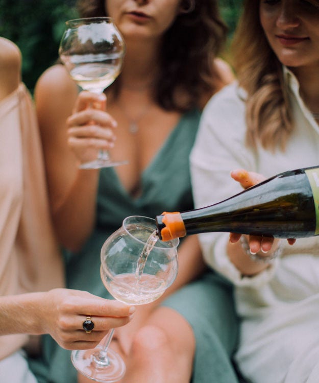 Group of women drinking wine