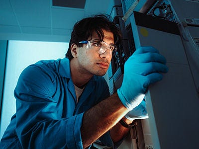 PhD student in a lab