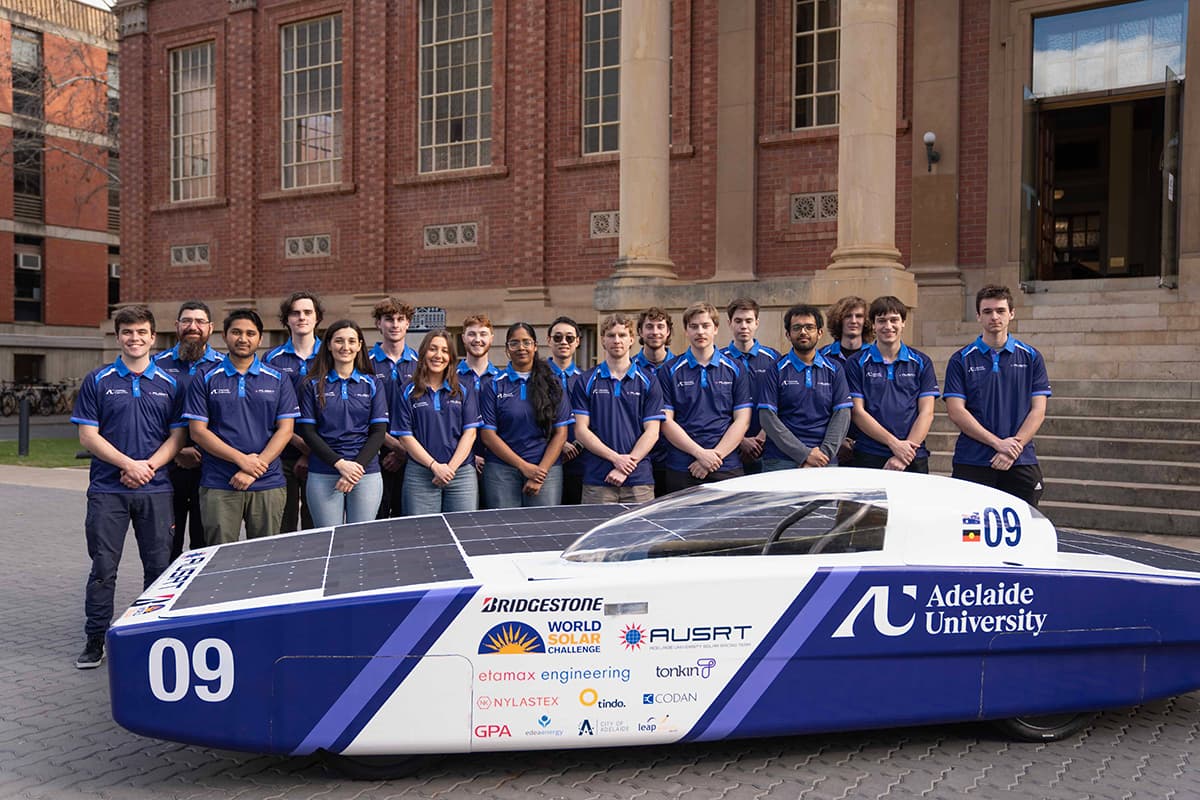 The Adelaide University Solar Racing Team. Credit: University of Adelaide/Lachlan Wallace