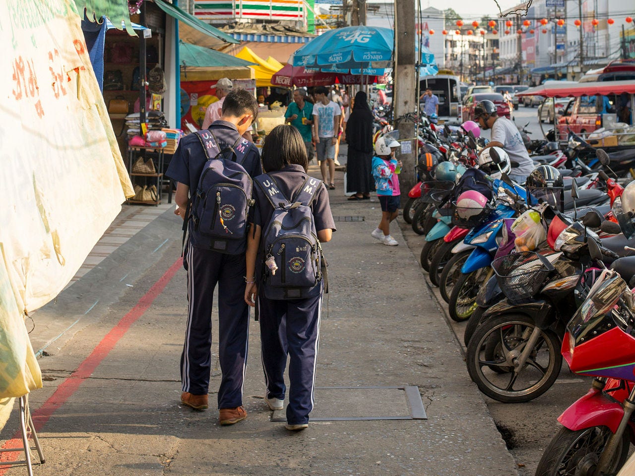 A busy street in Thailand