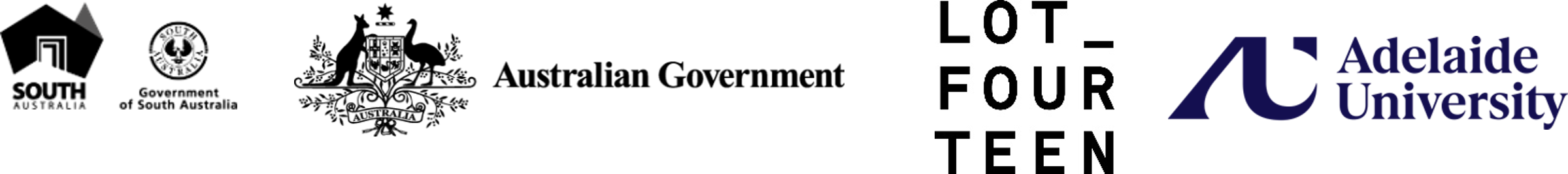State Government, Australian Government, Lot Fourteen and Adelaide University Logos