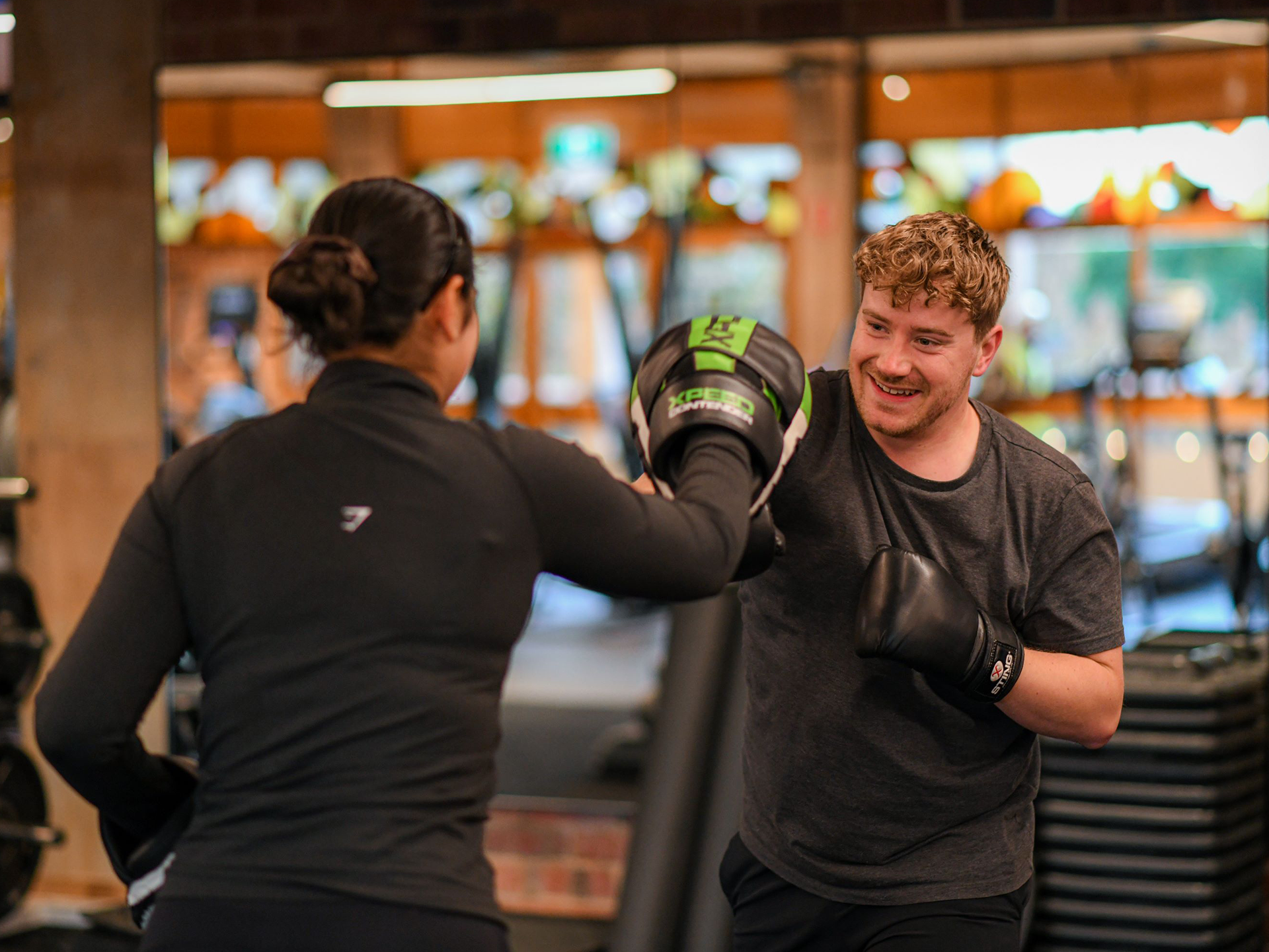 People in a gym working out