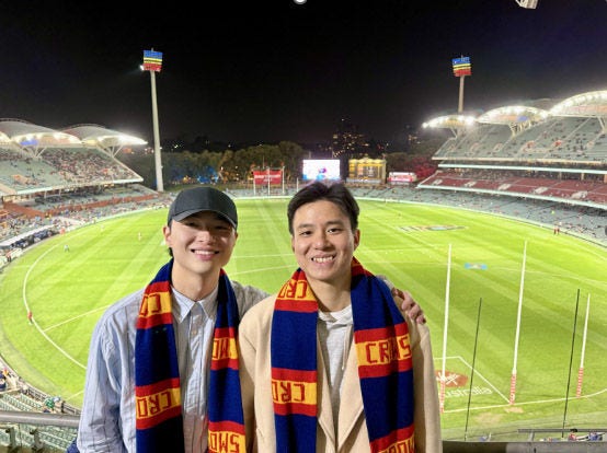 Marketing students presenting at Adelaide Oval