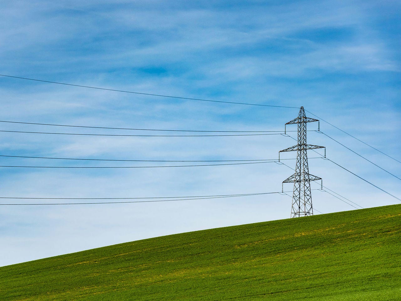 A power line in a field