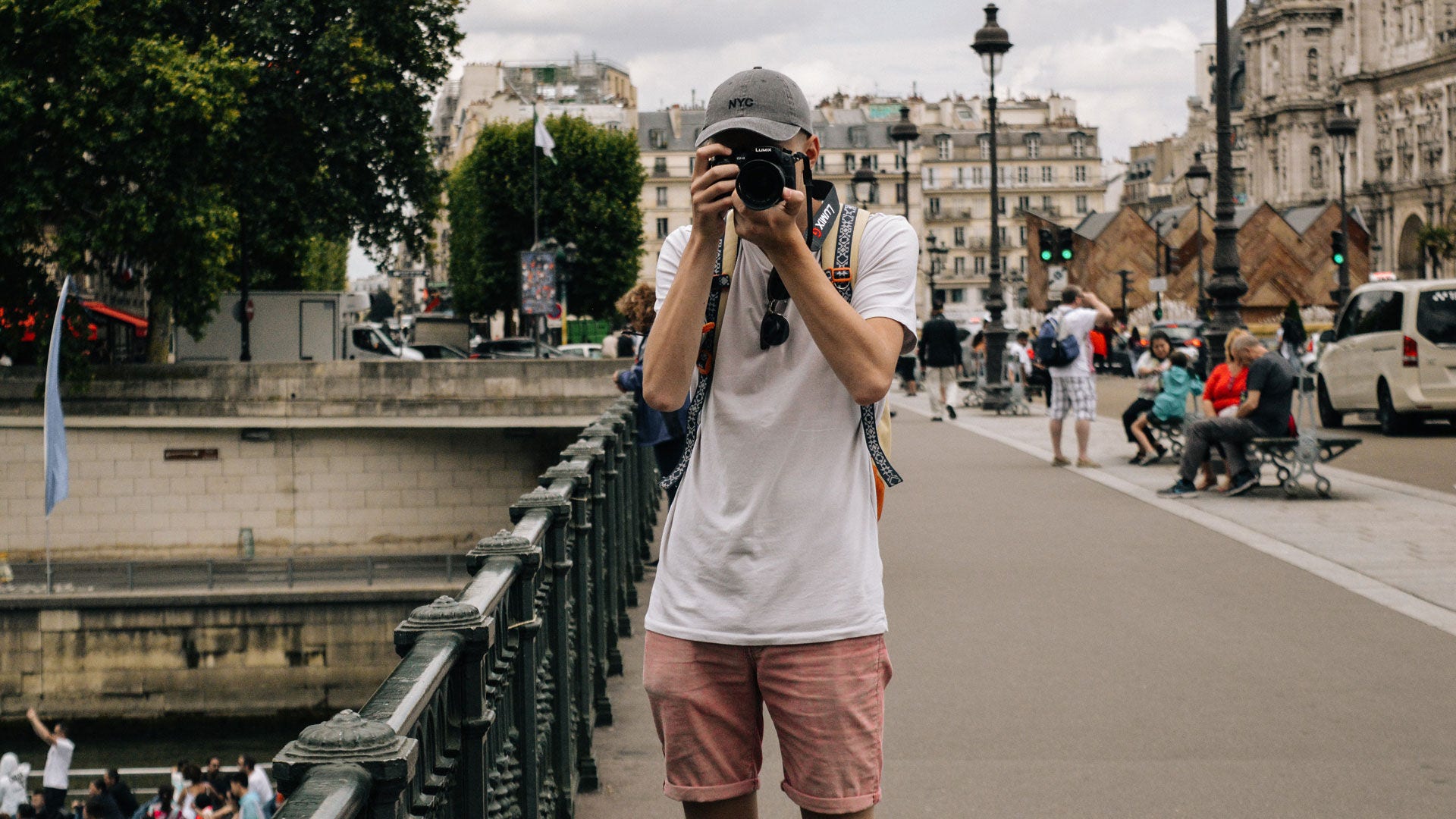 Person traveling using a camera