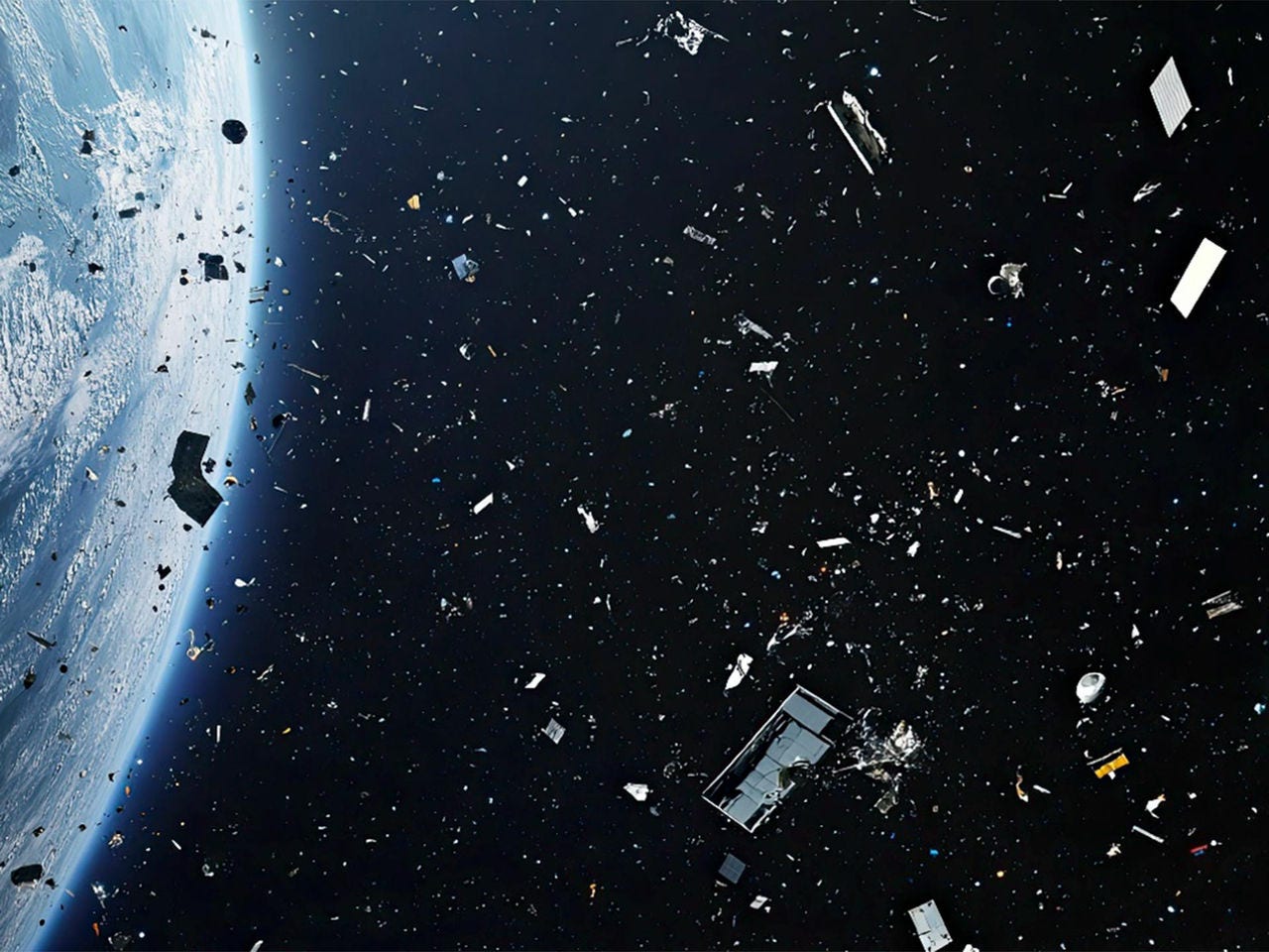 Space debris in earth’s orbit (Image created using AI).