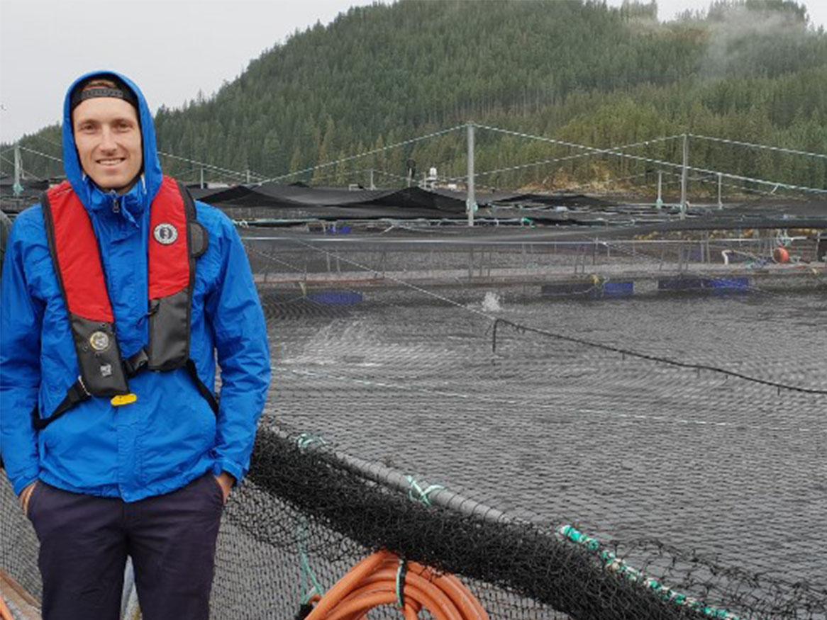 James Fensham 2016 Doctor of Veterinary Medicine graduate in fishing farm