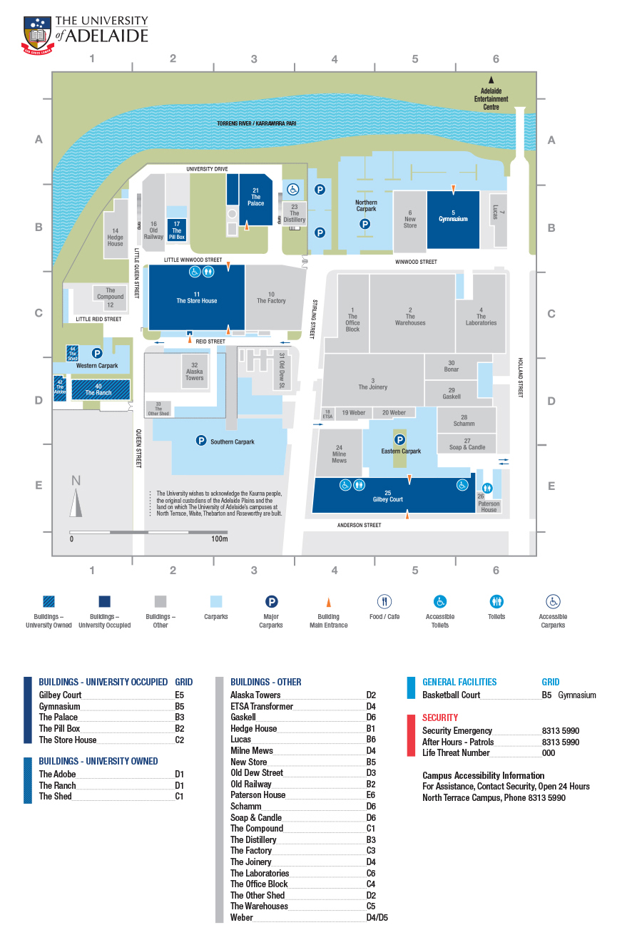 University Of Adelaide Map Thebarton | Campuses And Maps | University Of Adelaide