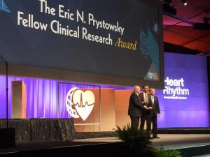 Rajiv Mahajan awarded Eric Prystowsy Clinical Research Award at HRS