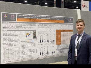 Brad Pitman Presenting poster at American Heart Association