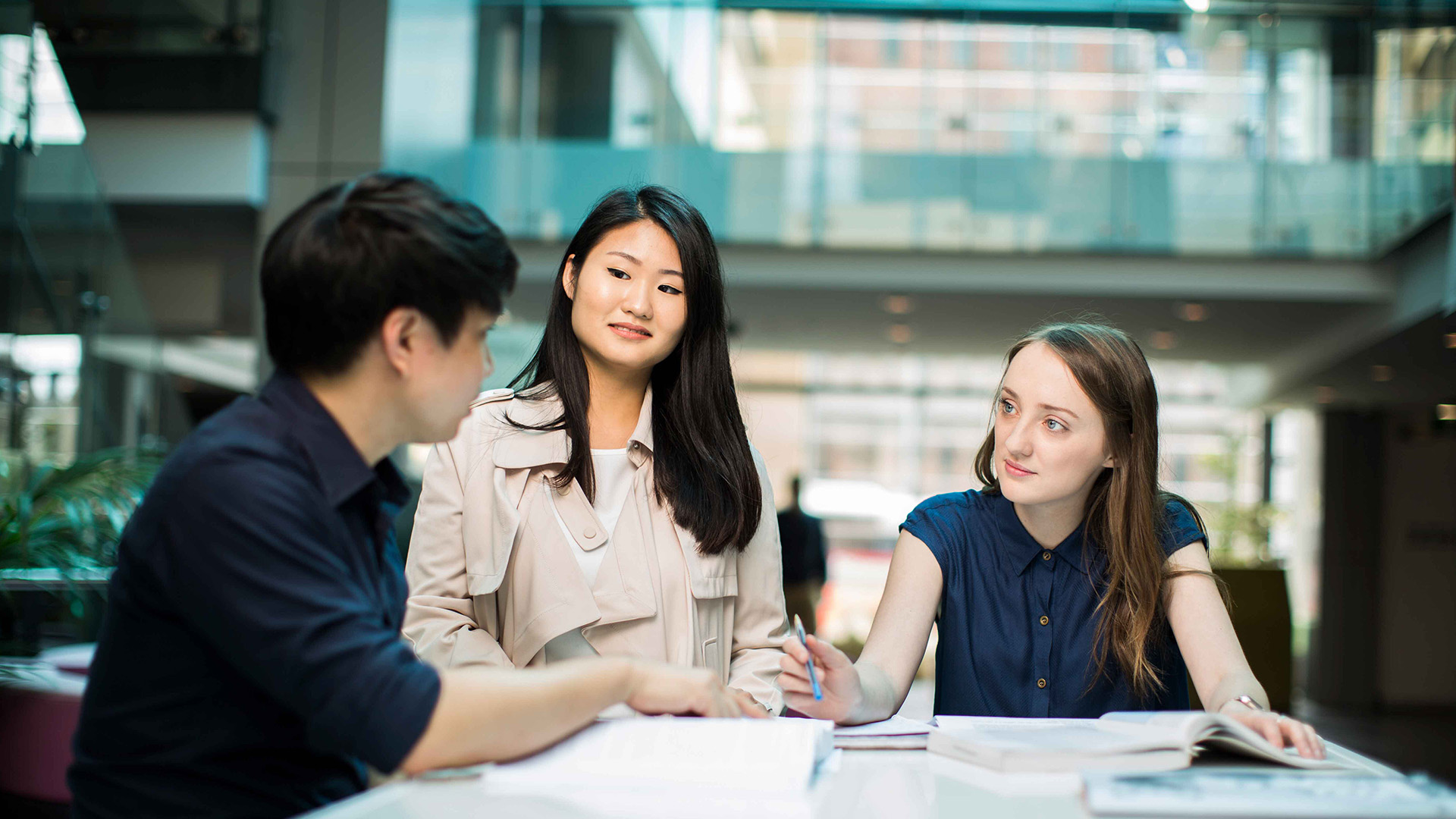Students and staff on campus