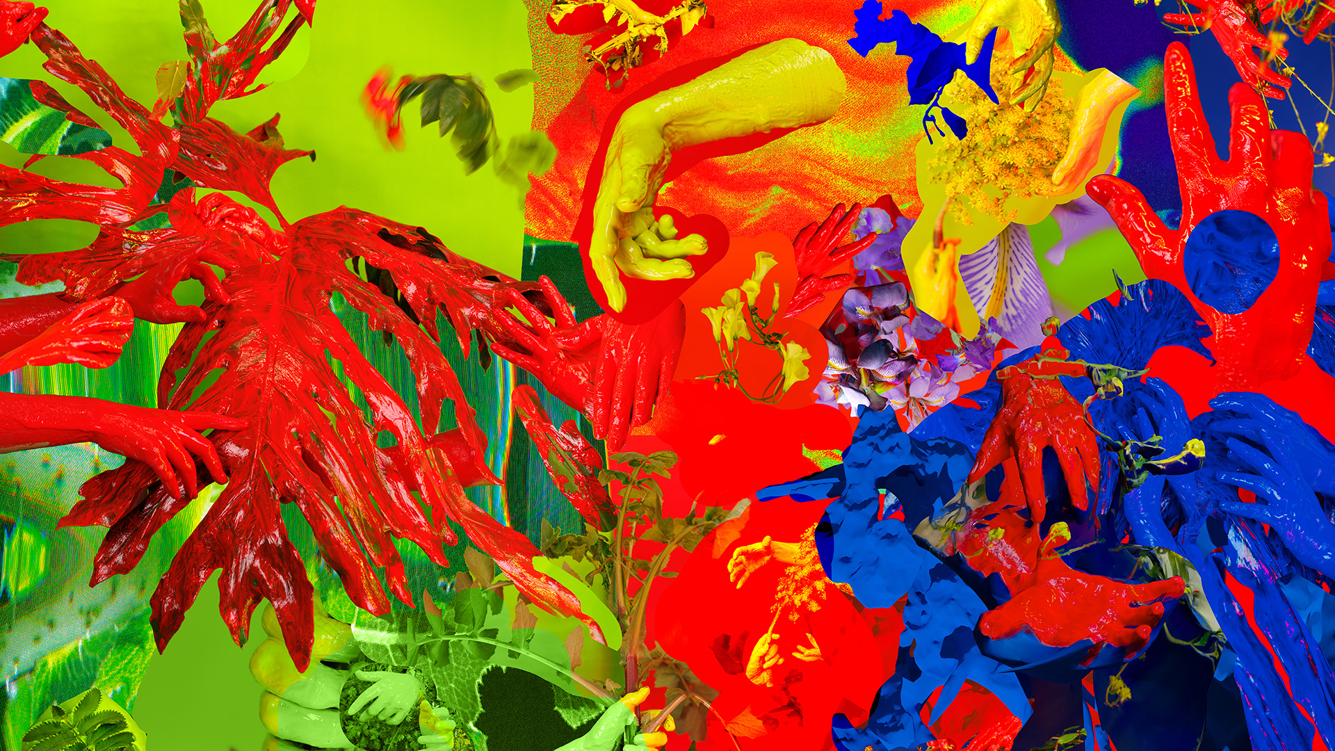 Rosina Possingham commissioned mixed medium vibrant artwork