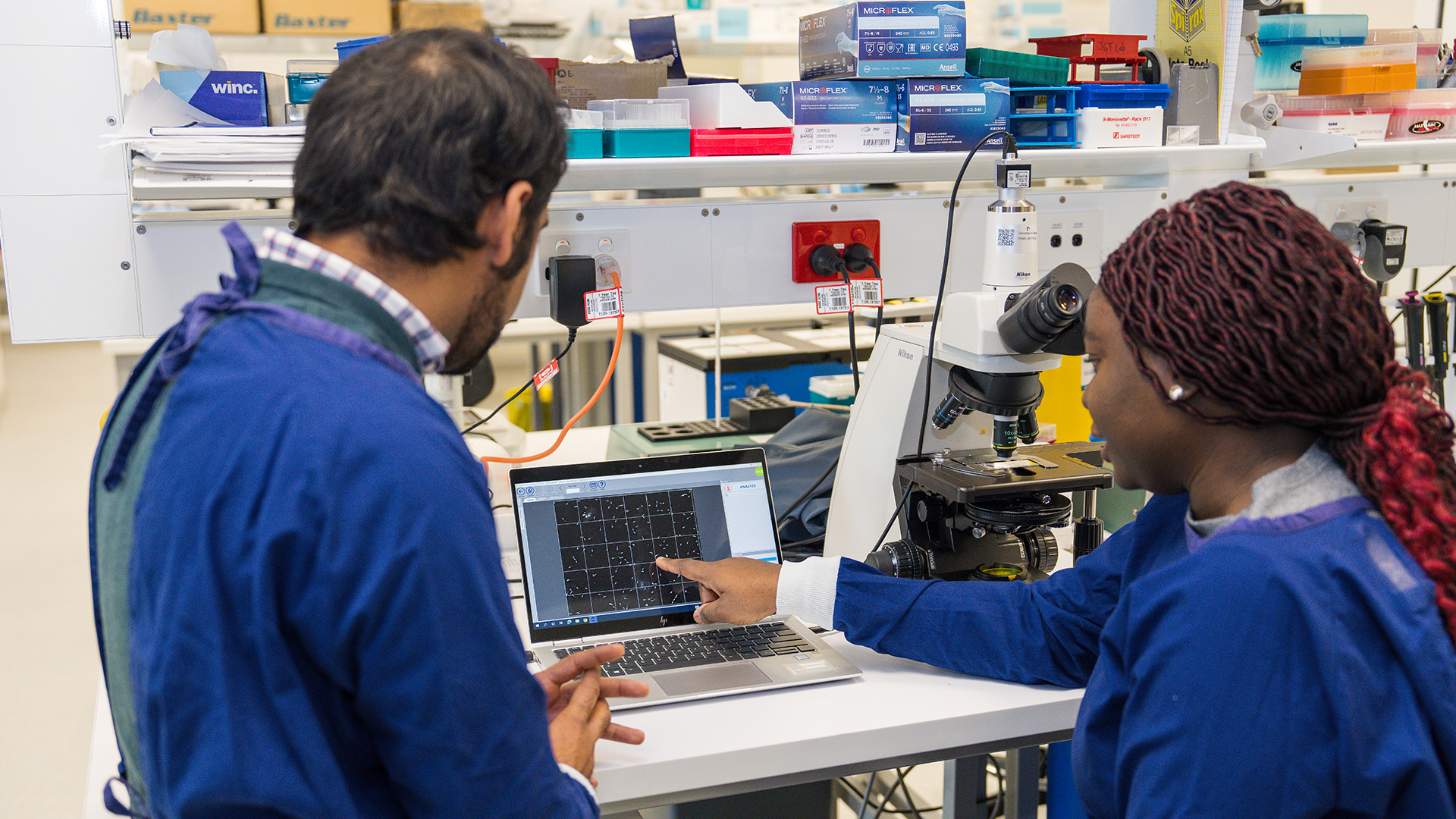 RRI researcher in a lab