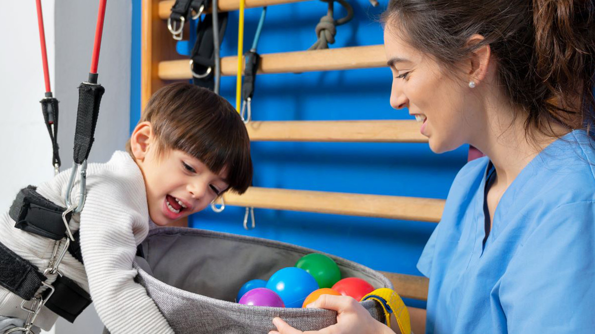 Researcher with a young child