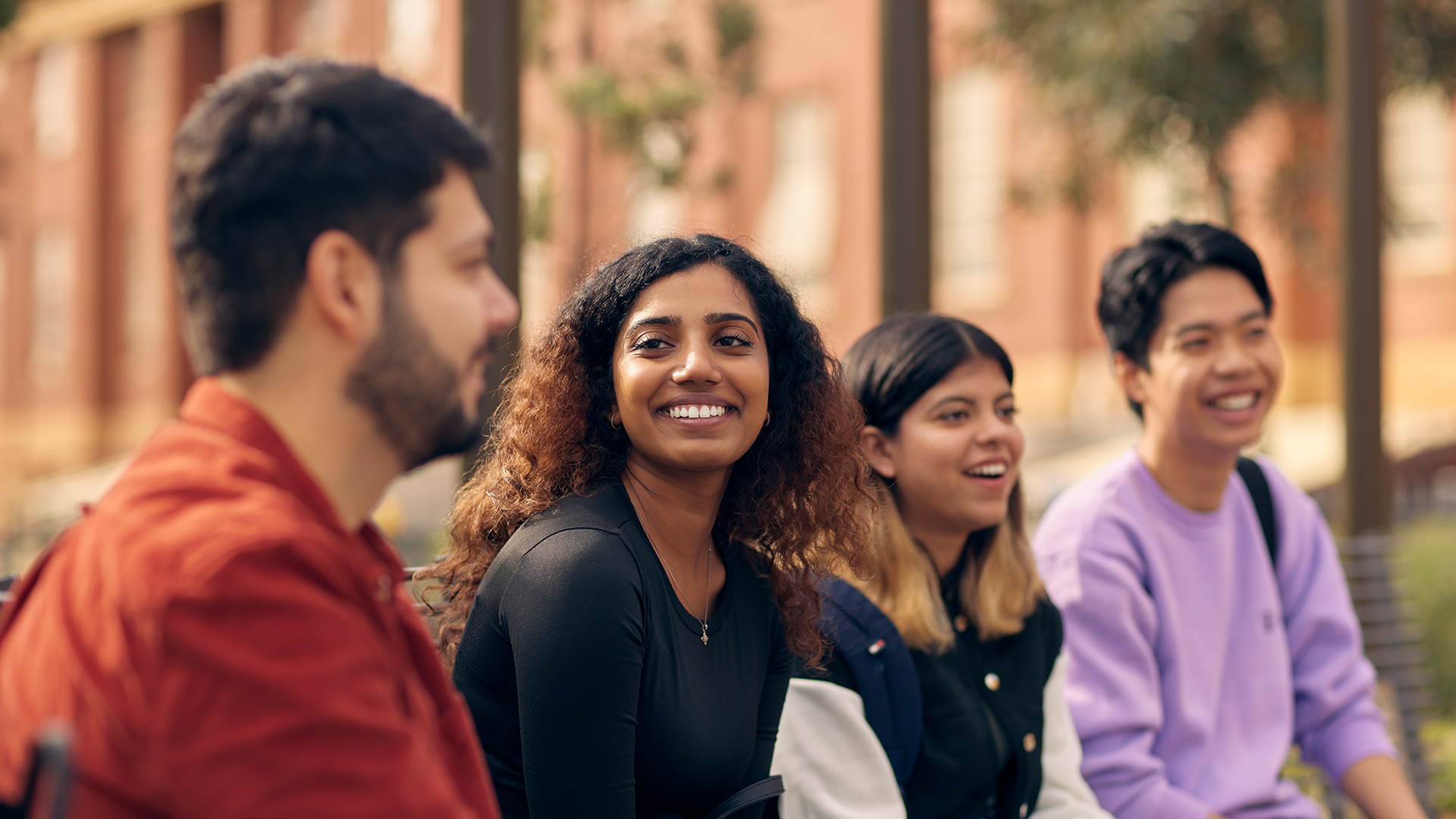 International students sitting together and talking