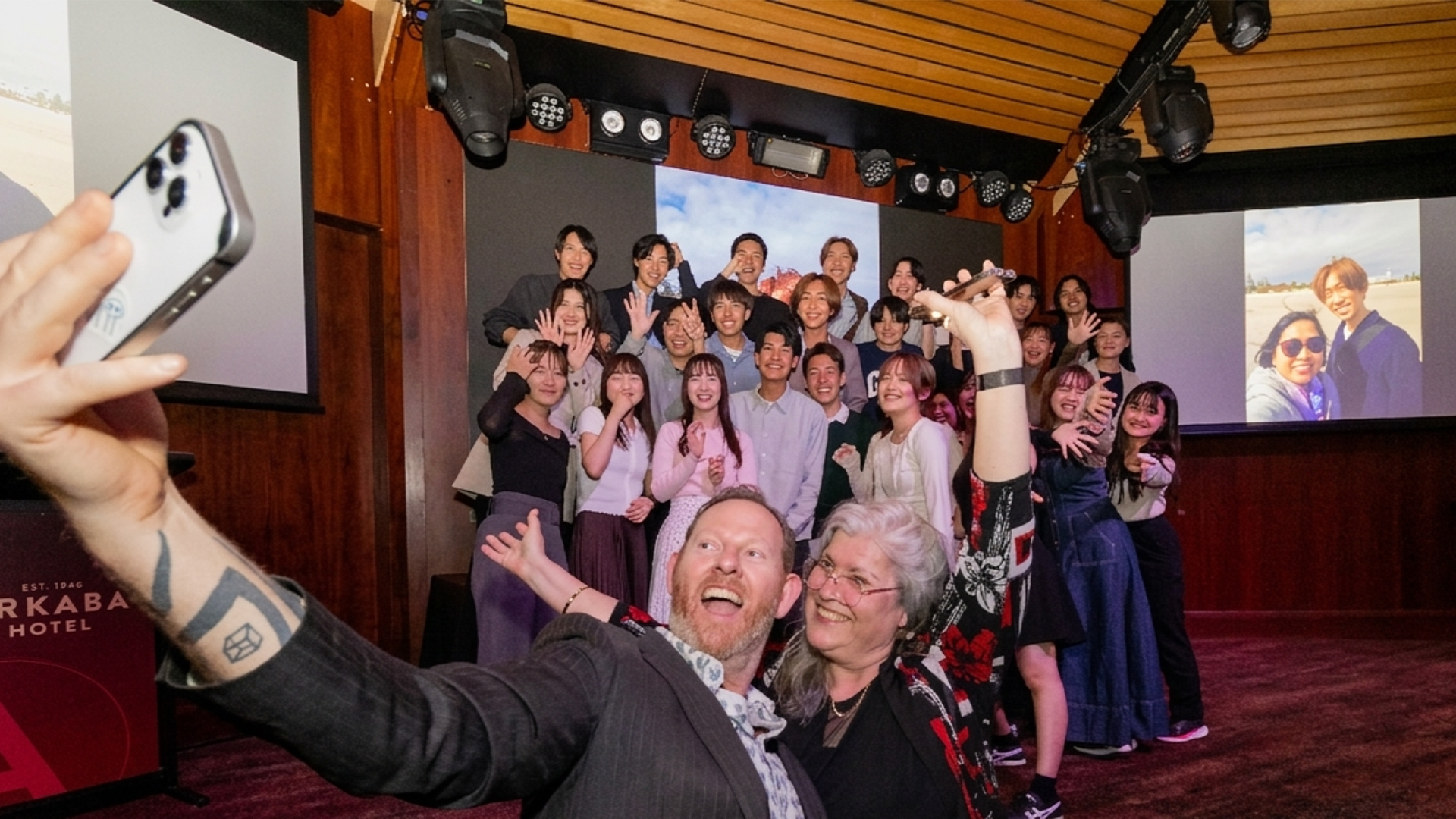 People taking a photo together