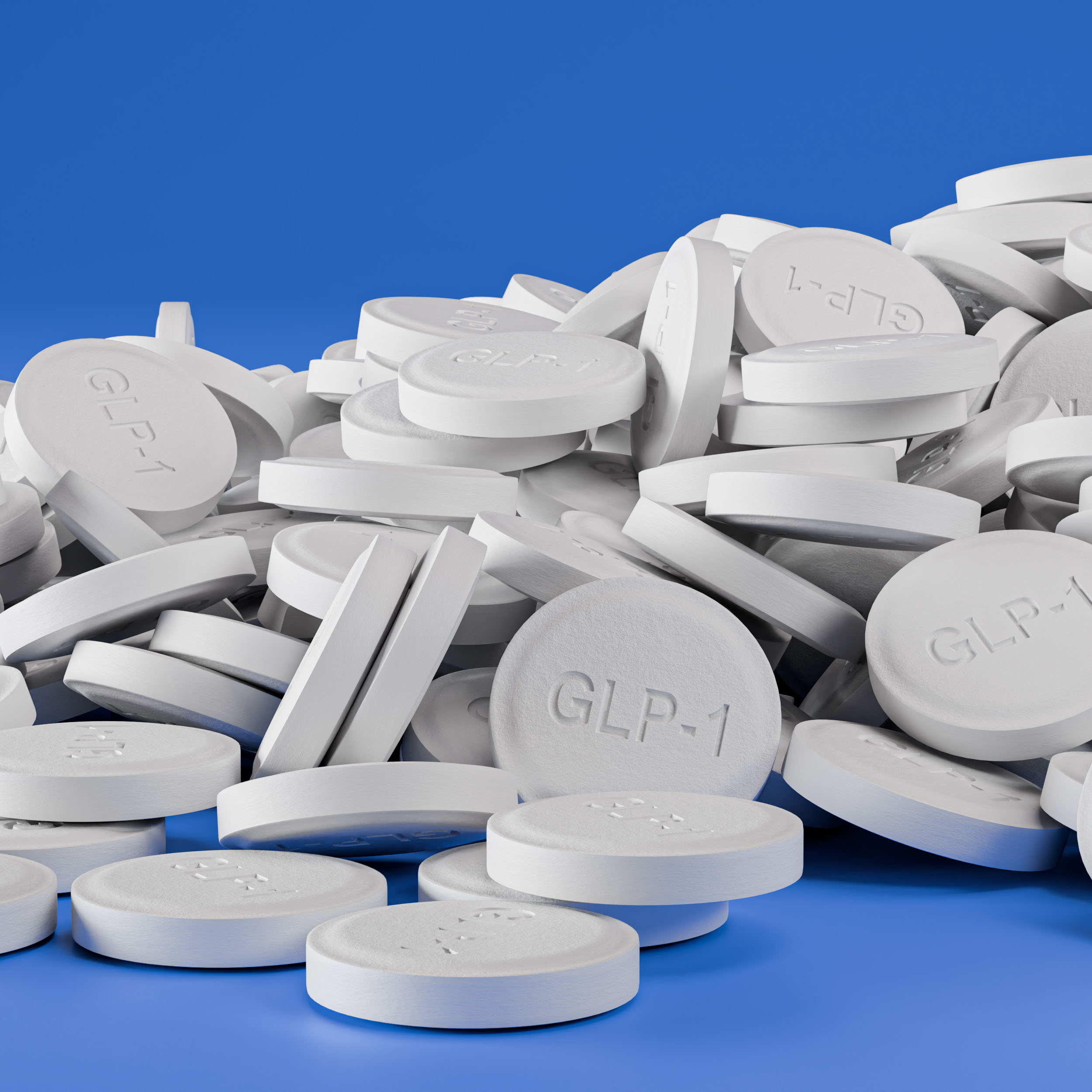 Weight-loss pills scattered around