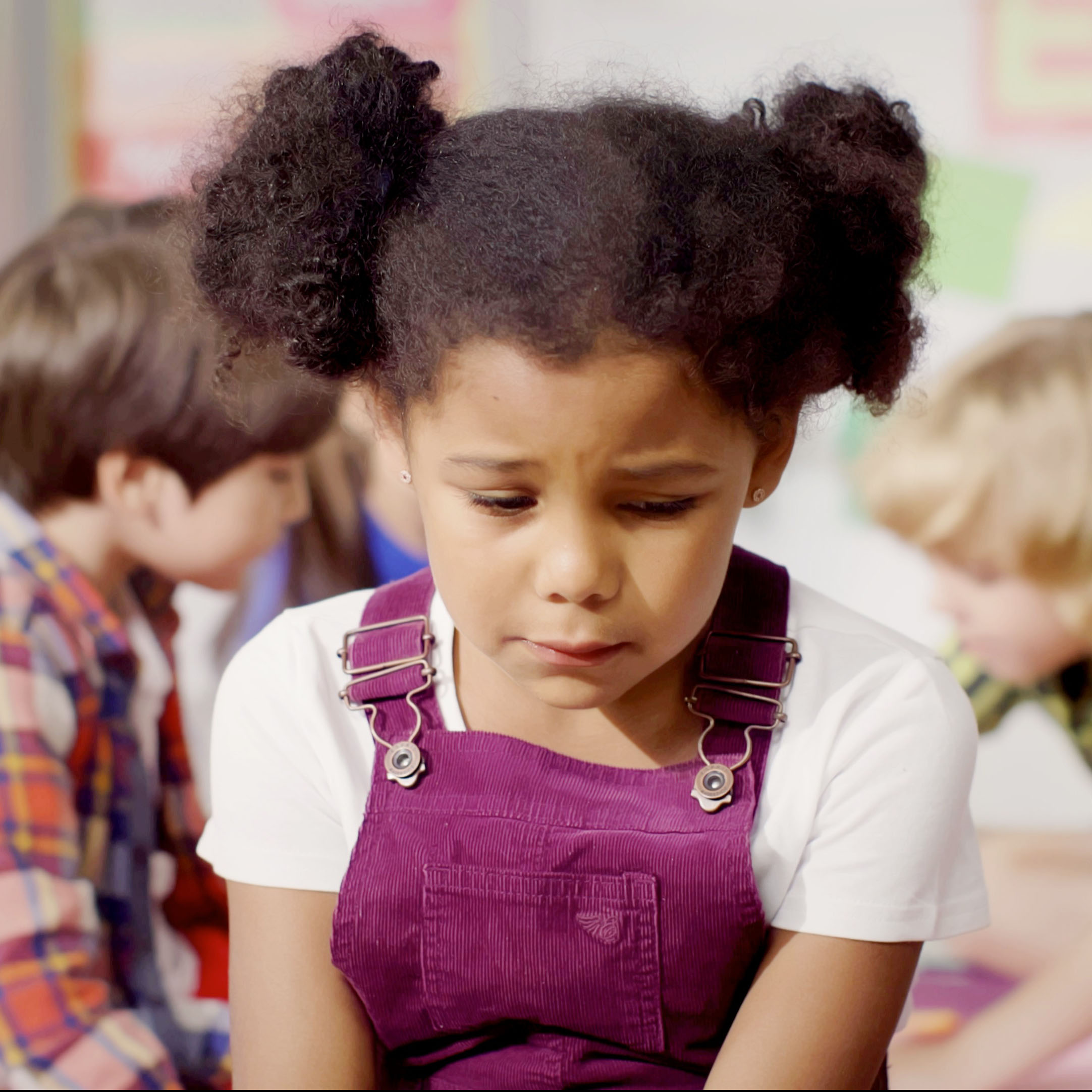 sad little girl at childcare