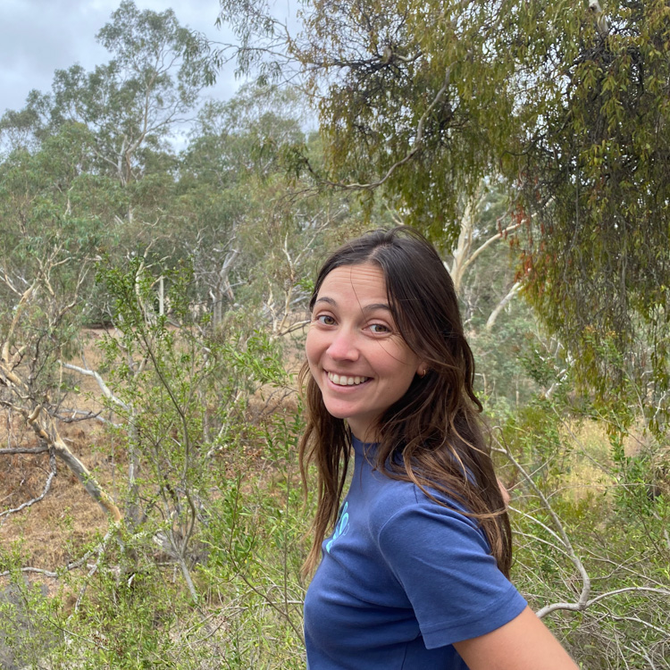 Adelaide University PhD student Shannon Evenden on the Mawson Trail in the Flinders Ranges.