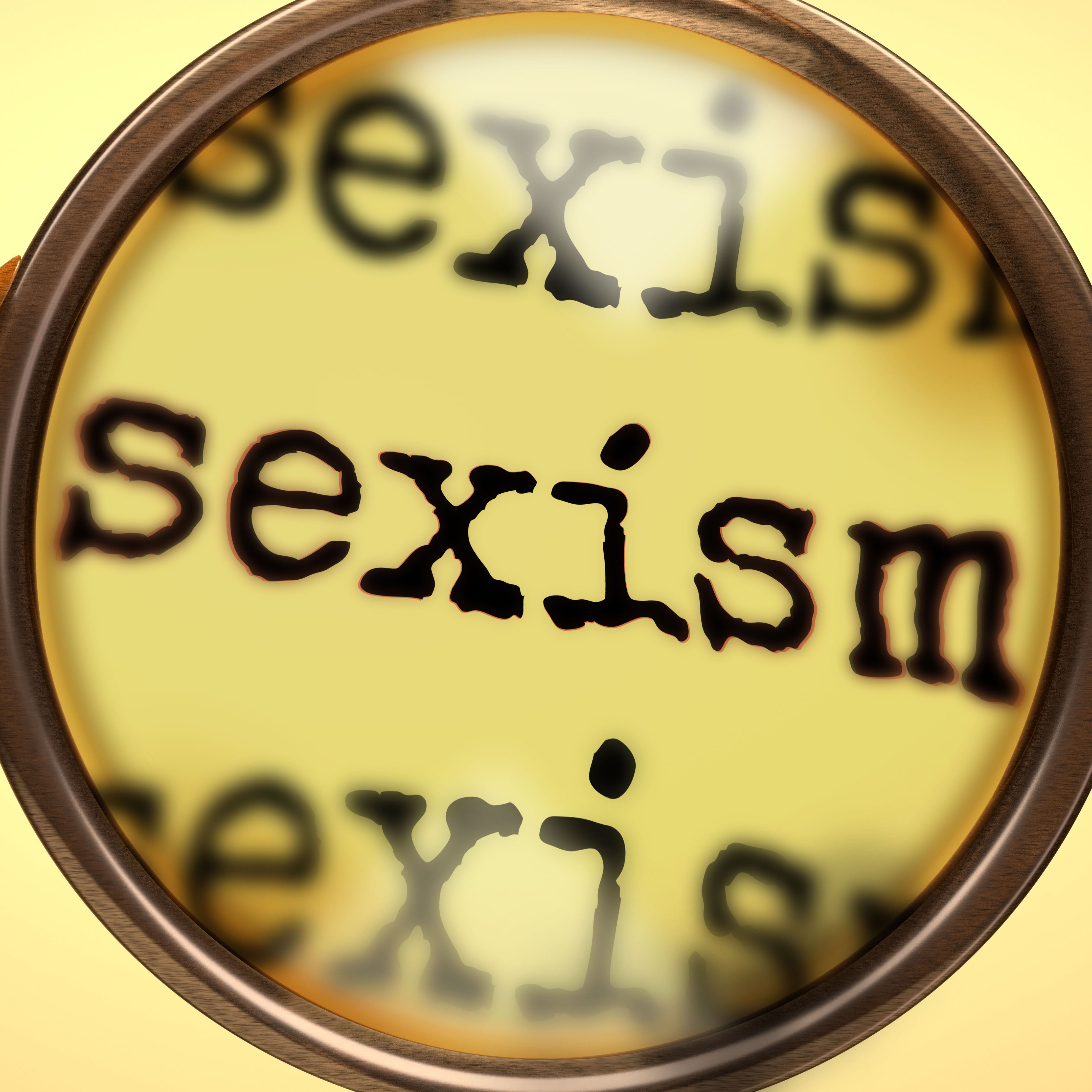 Sexism word under a magnifyer
