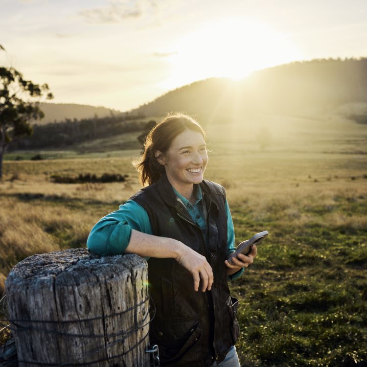 woman standing in a field