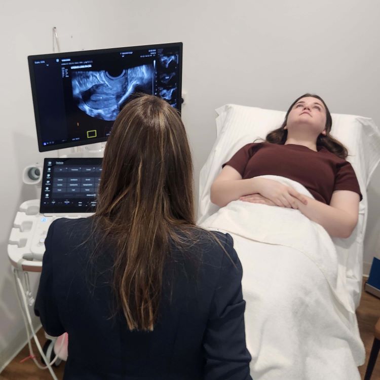 Photo of a woman getting a scan 