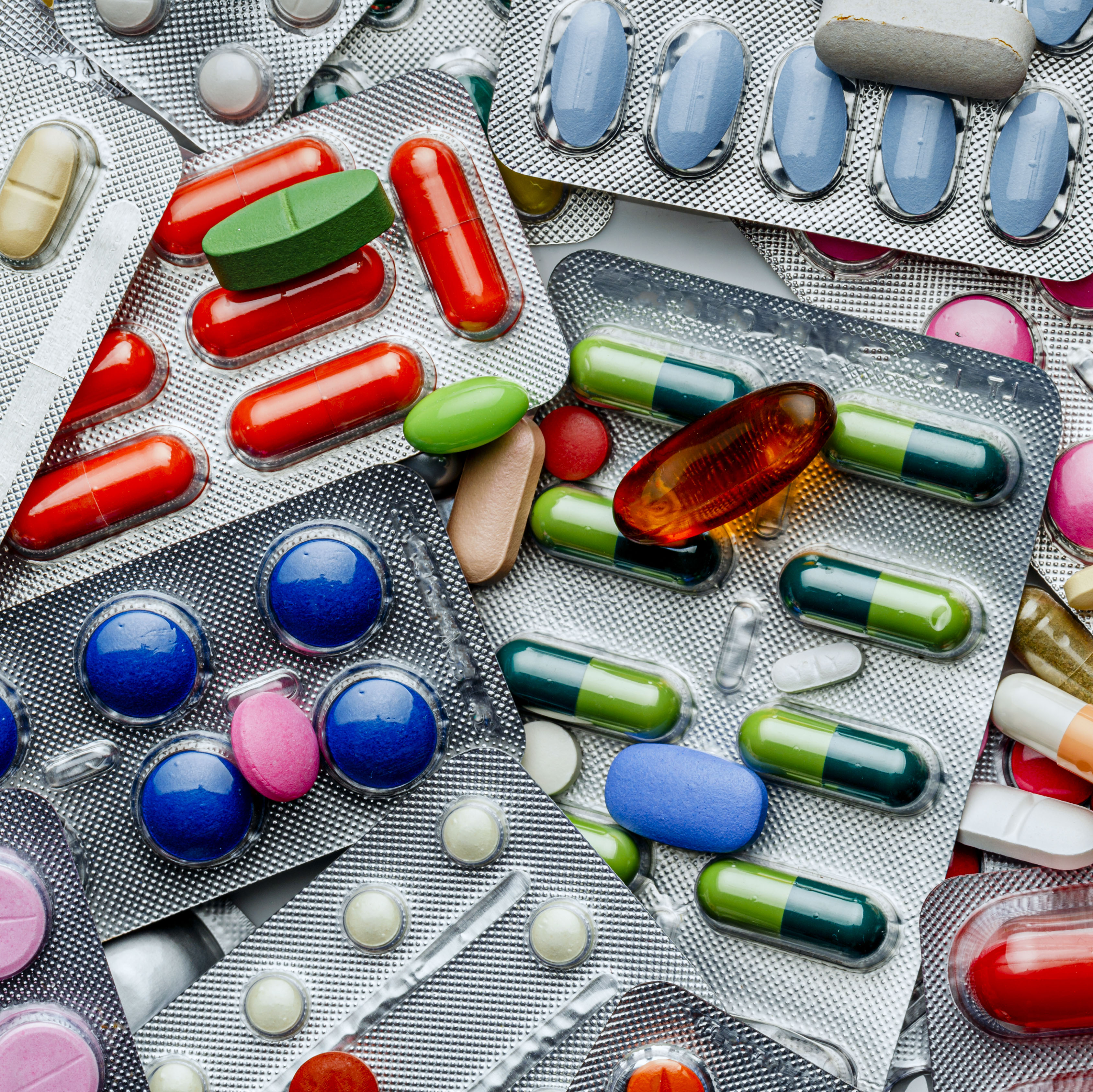 many multiple coloured medicines